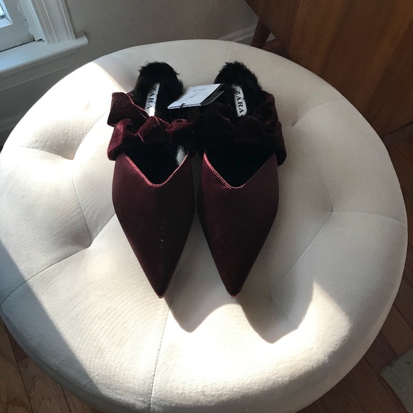 Zara Shoes - Zara Satin & Velvet Mules
